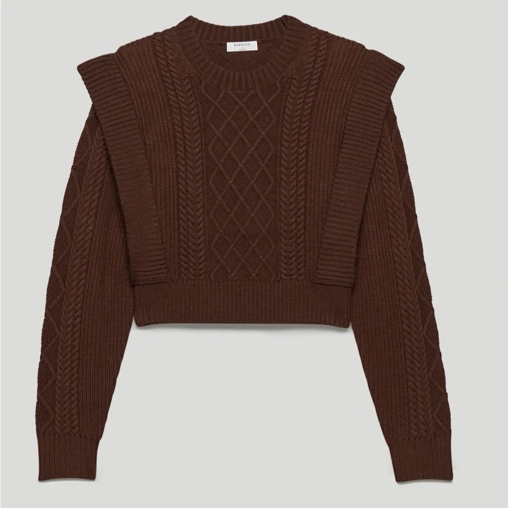 Babaton Seek Cable Knit Merino Wool Sweater - Picture 2 of 6